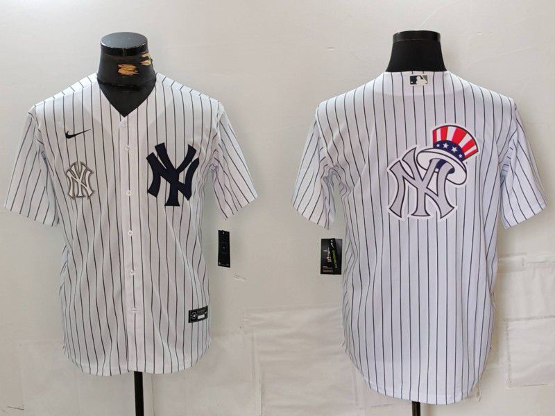 Men New York Yankees Blank White Stripe Game 2024 Nike MLB Jersey style 8